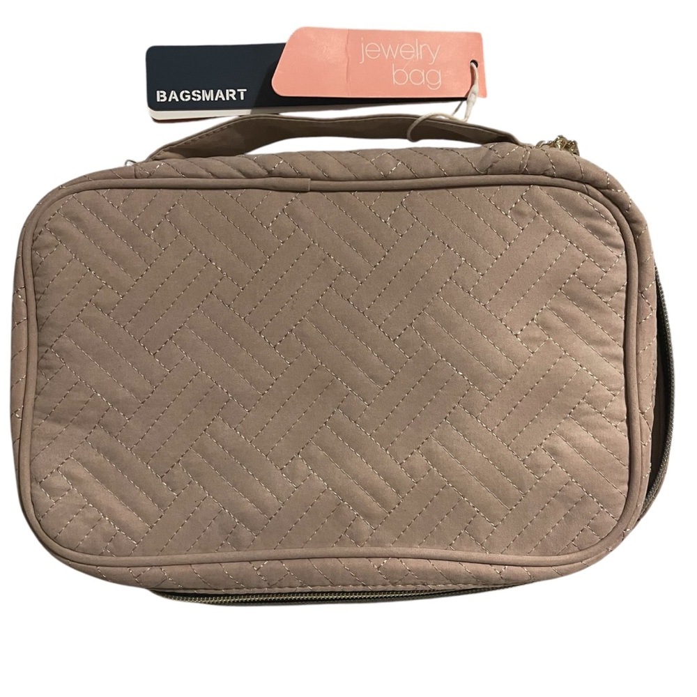 NWT BAGSMART Jewelry Organizer Case Travel Jewelry Storage Bag Soft Pink
